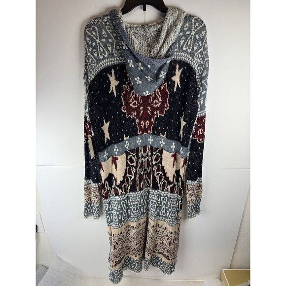 Free People Blue and Cream Patterned Cardigan - Picture 9 of 10